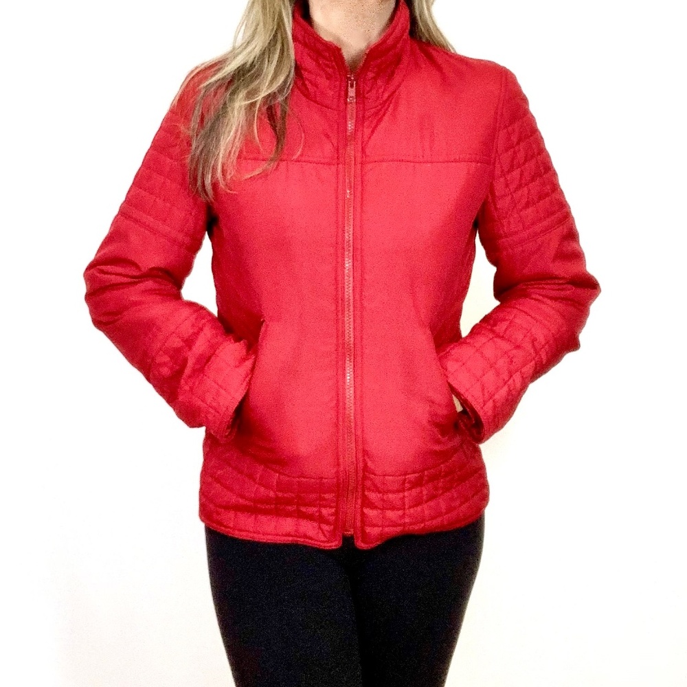 Club Monaco Red Packable Quilted Puffer Jacket Puffy Winter Coat